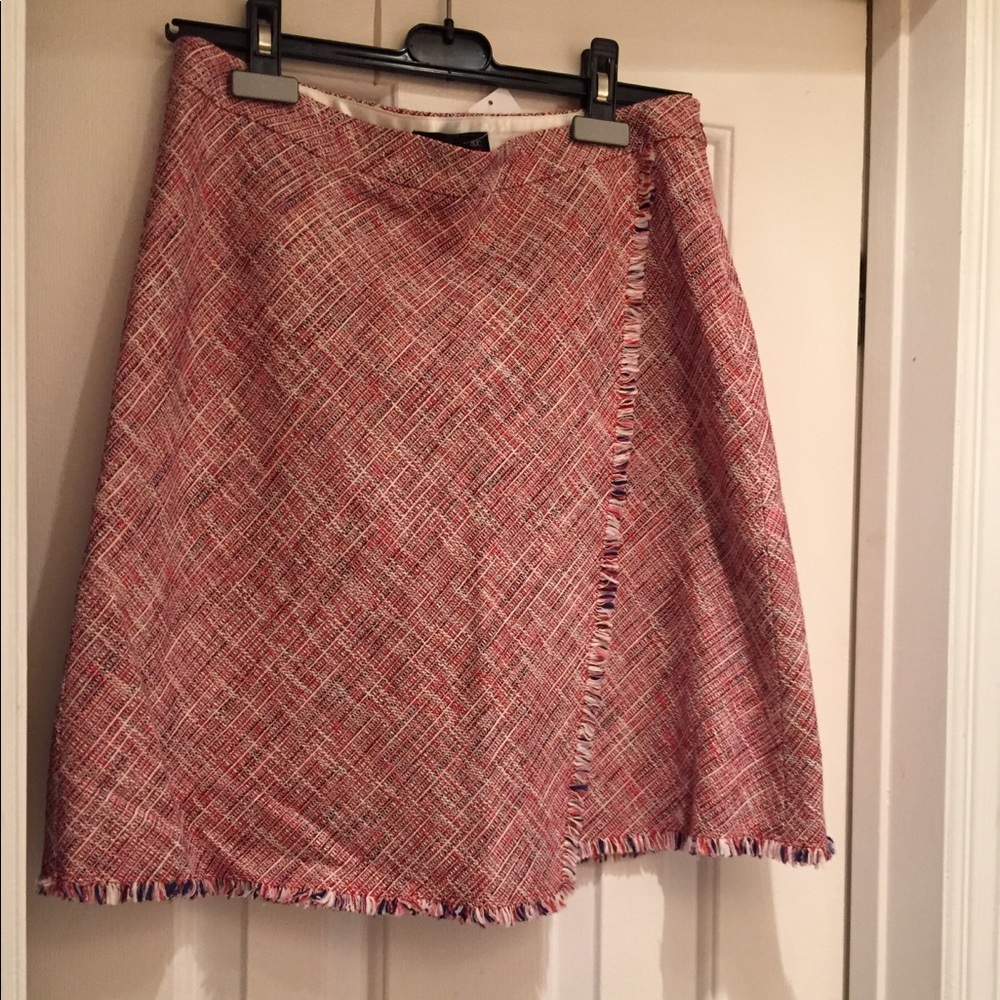 NWT Banana Republic tweed wrap skirt with fringe